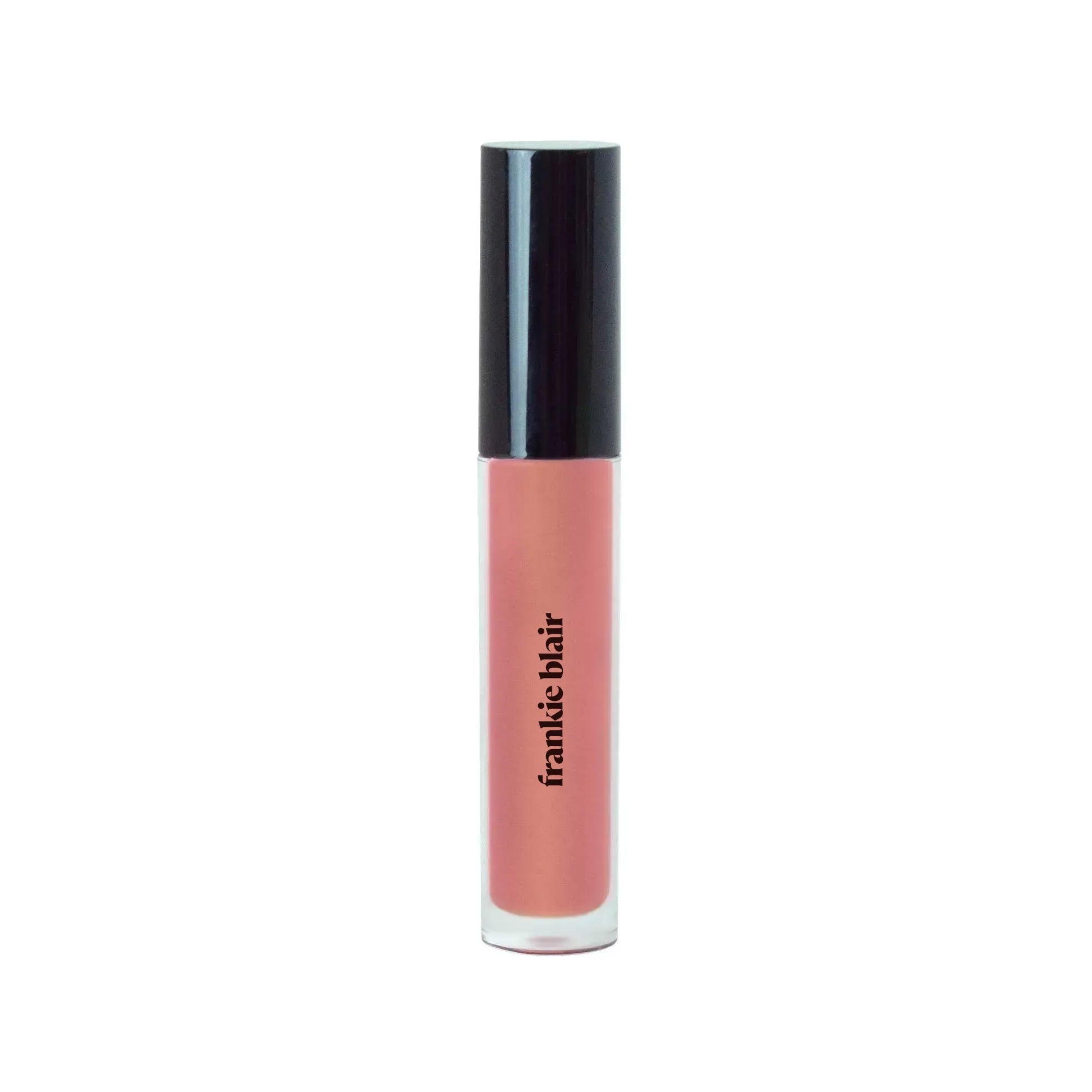 Frankie Blair Lip Gloss Odette, a sheer pink gloss with a golden shimmer