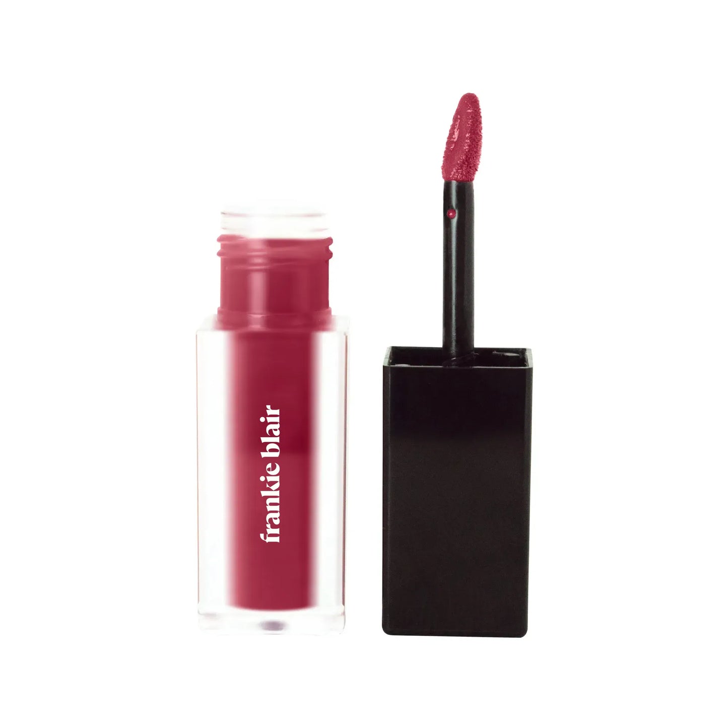 Frankie Blair Almadine Matte Lip Stain. A deep bright pink lip stain.