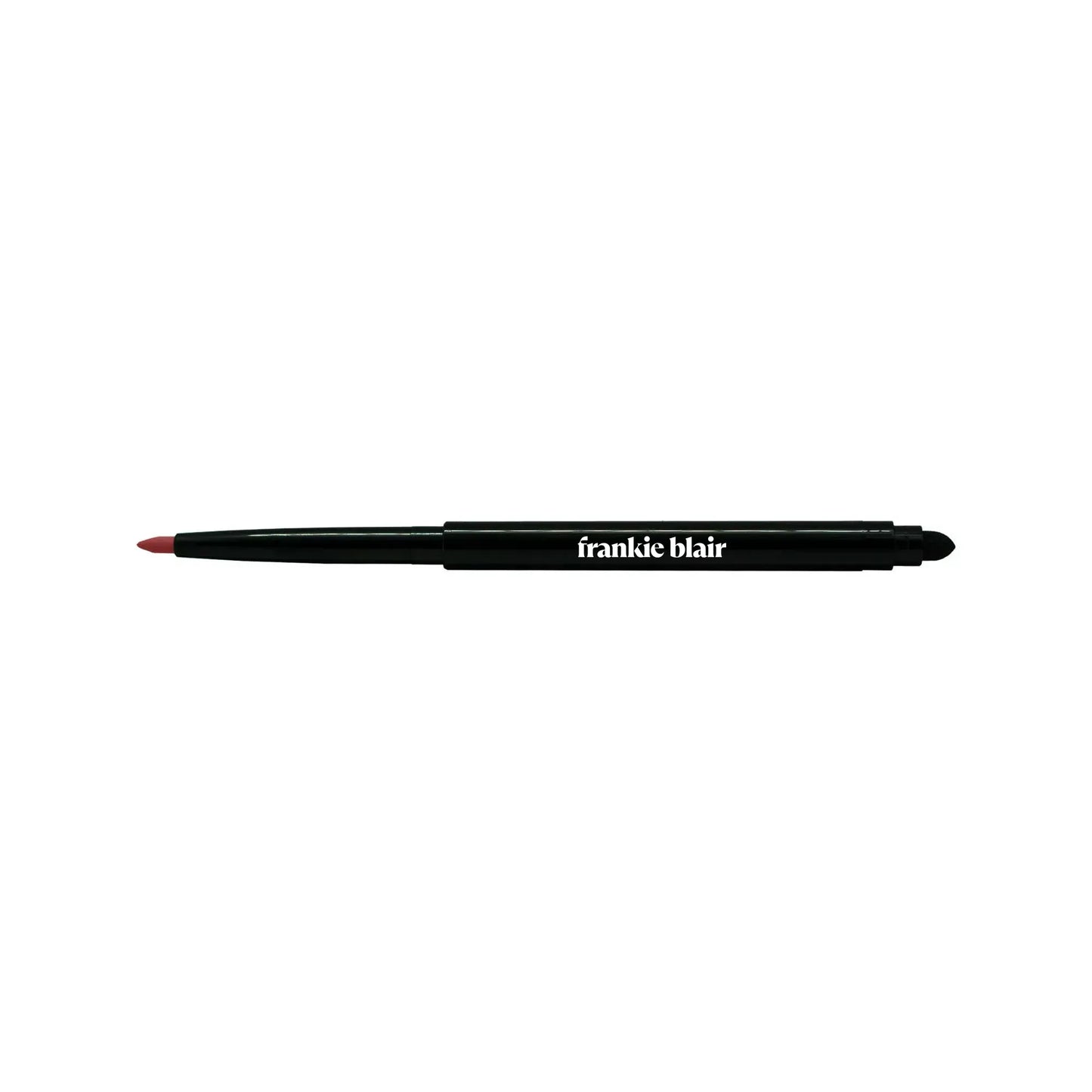 Frankie Blair Retractable Lip Liner Rosalee pencil a creamy highly pigmented pink red.